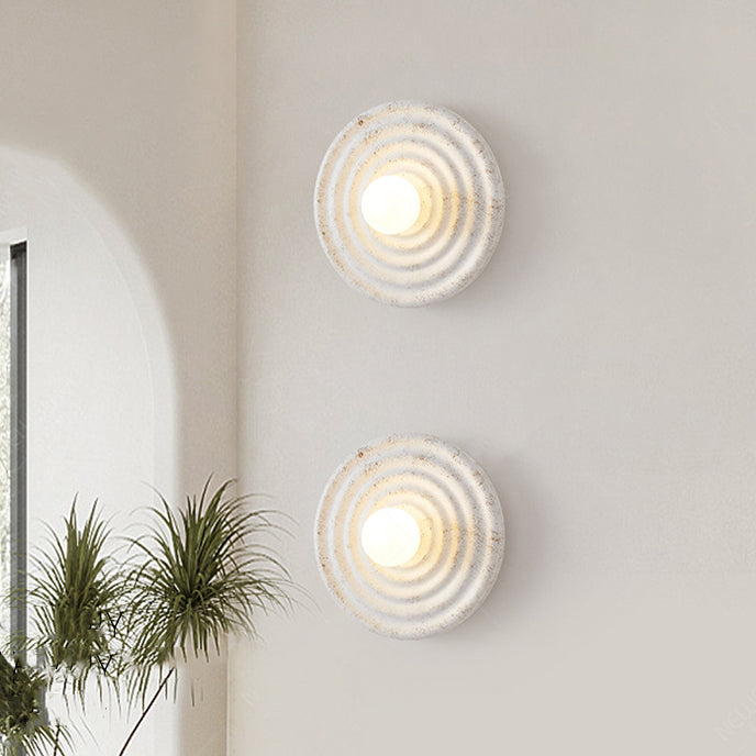 Resin Glass Round Bedroom Wall Lamp