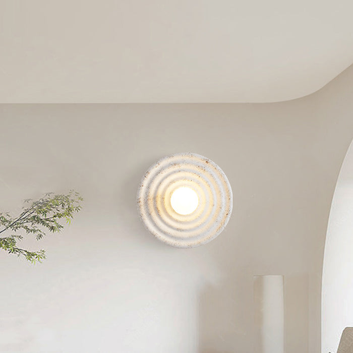 Resin Glass Round Bedroom Wall Lamp