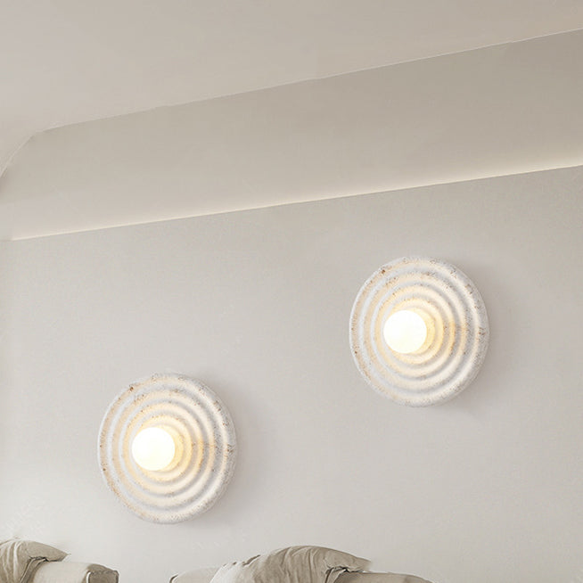 Resin Glass Round Bedroom Wall Lamp