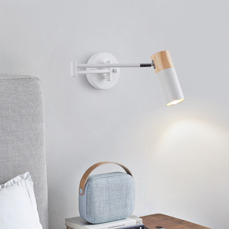 Extendable Cylindrical Iron Solid Wall Lamp