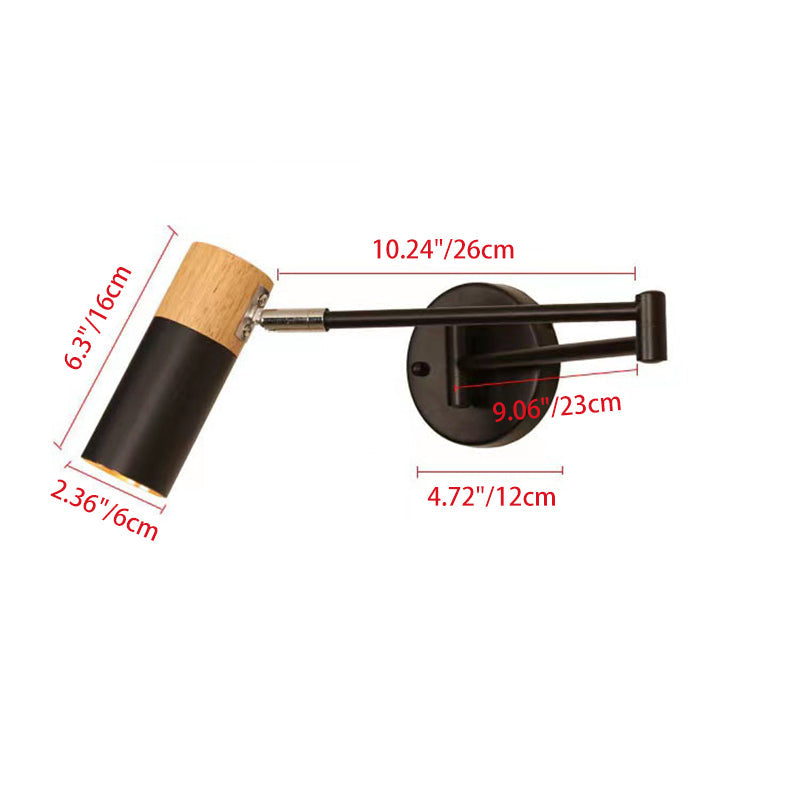 Extendable Cylindrical Iron Solid Wall Lamp