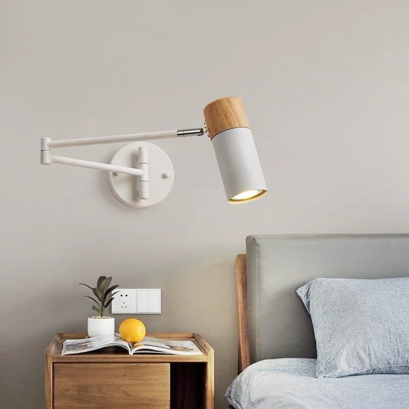 Extendable Cylindrical Iron Solid Wall Lamp