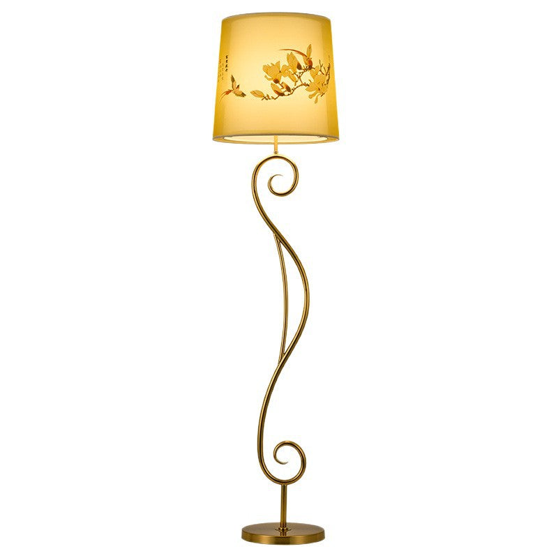Iron Fabric Lantern Living Floor Lamp