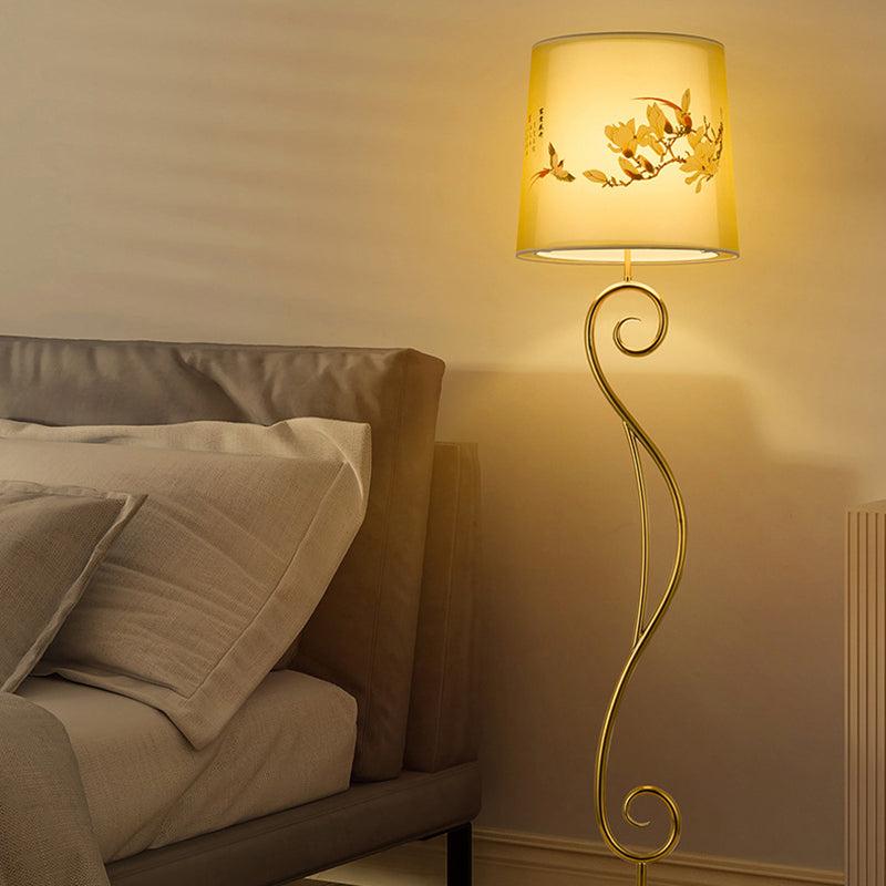Iron Fabric Lantern Living Floor Lamp