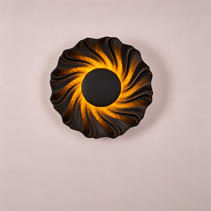 Resin Swirl-Shaped Living Room Wall Lamp