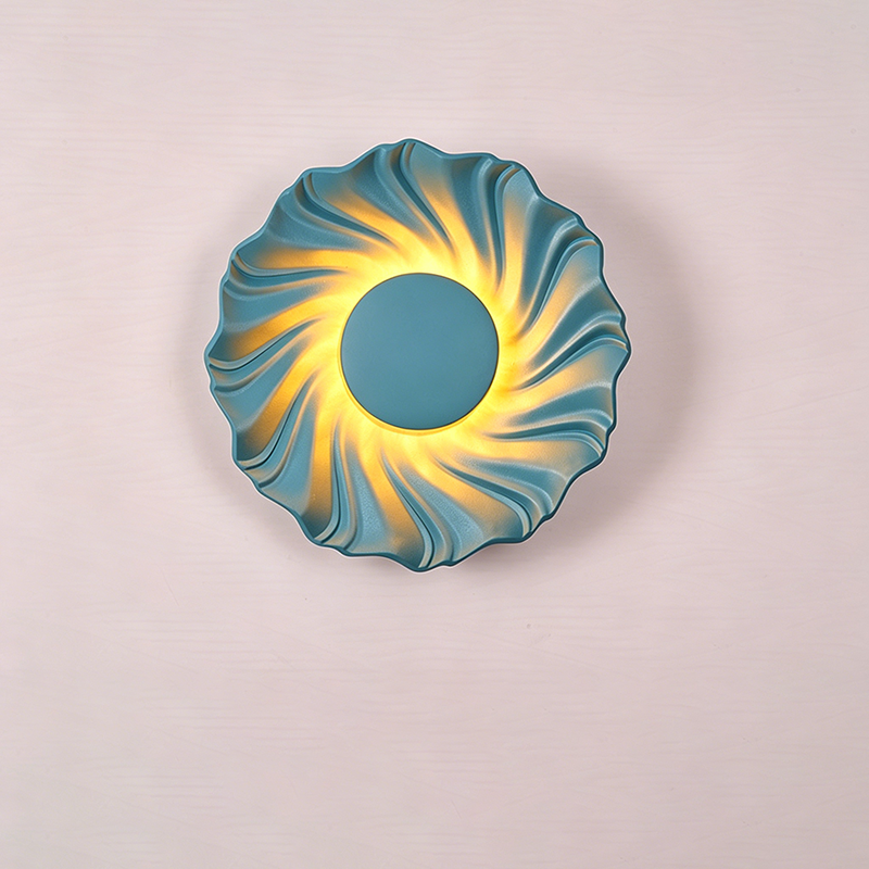 Resin Swirl-Shaped Living Room Wall Lamp
