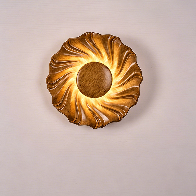 Resin Swirl-Shaped Living Room Wall Lamp