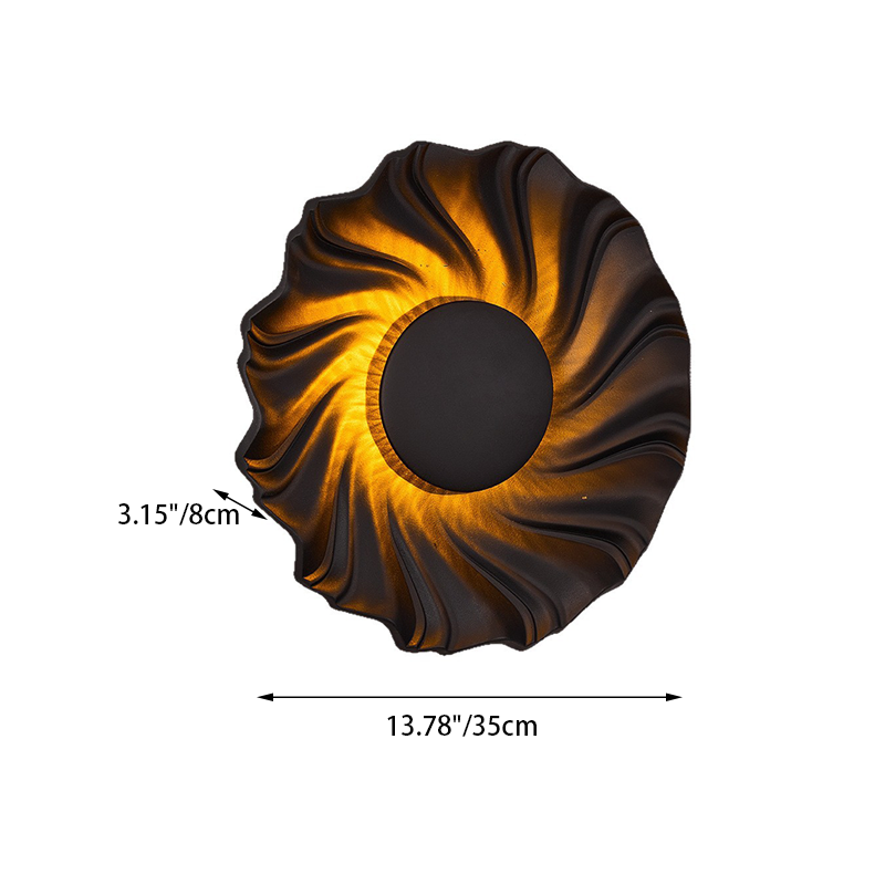 Resin Swirl-Shaped Living Room Wall Lamp