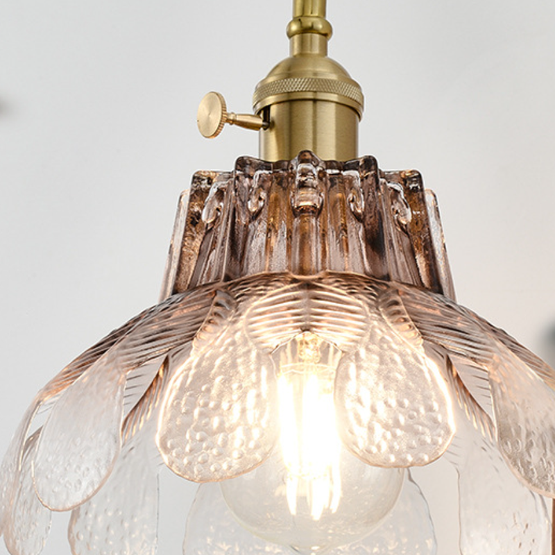 Iron Solid Wood Glass Wall Lamp
