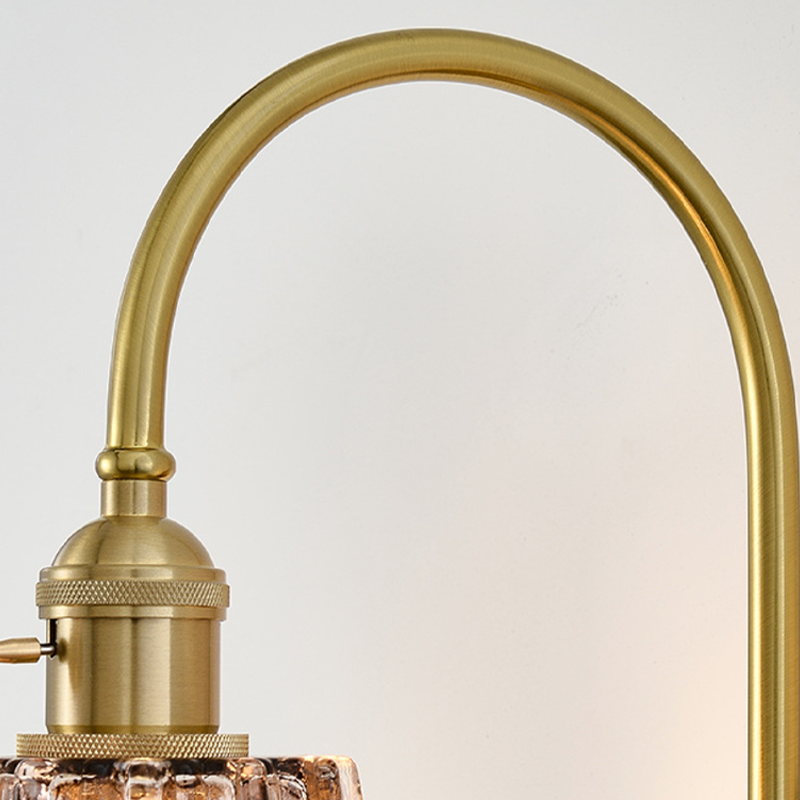 Iron Solid Wood Glass Wall Lamp