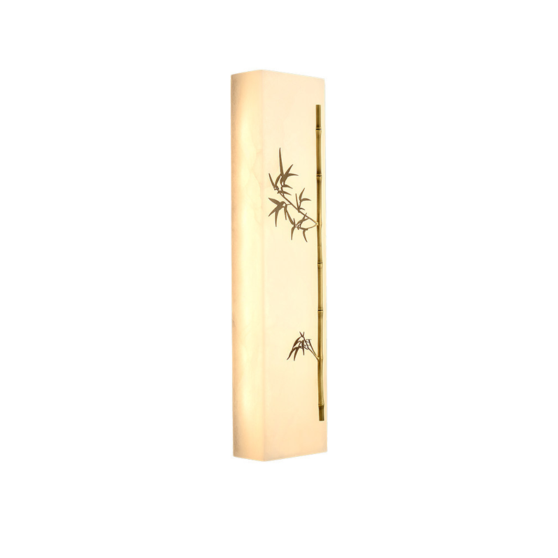 Copper Marble Rectangular Bamboo Wall Lamp
