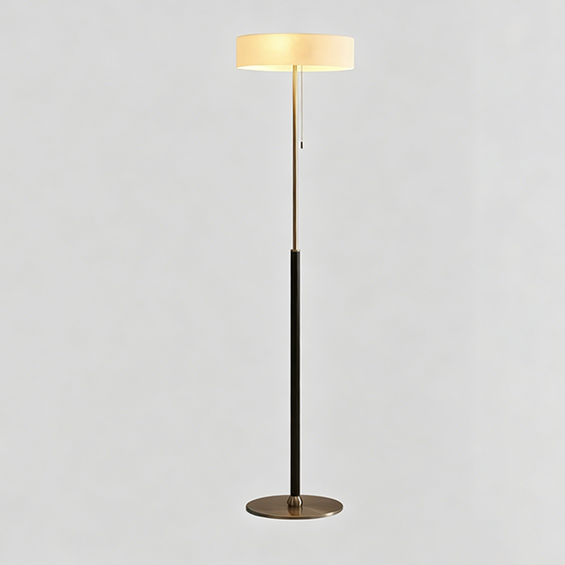 Ash Wood Stainless Steel 3-Light Floor Lamp
