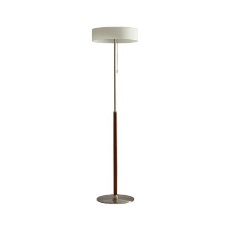 Ash Wood Stainless Steel 3-Light Floor Lamp