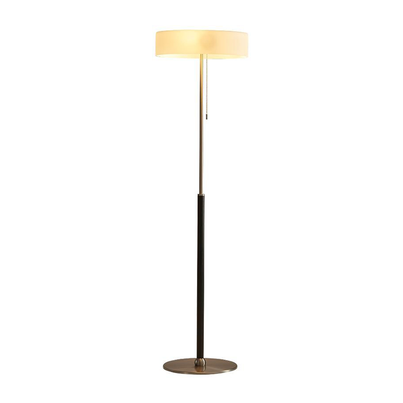 Ash Wood Stainless Steel 3-Light Floor Lamp