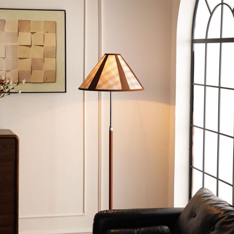 Iron Marble Faux Leather Floor Lamp