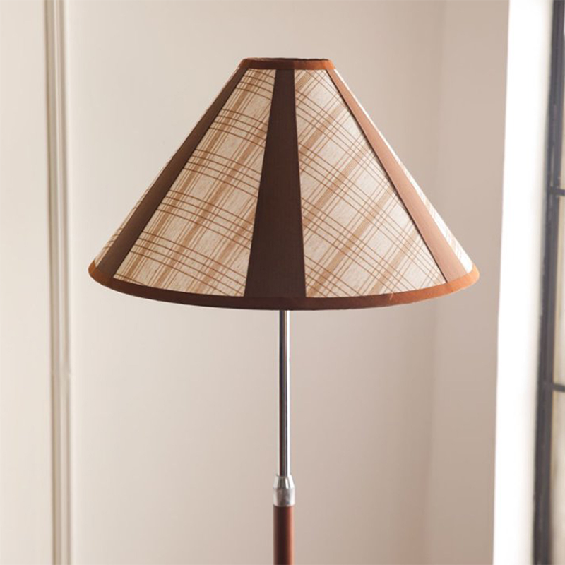 Iron Marble Faux Leather Floor Lamp