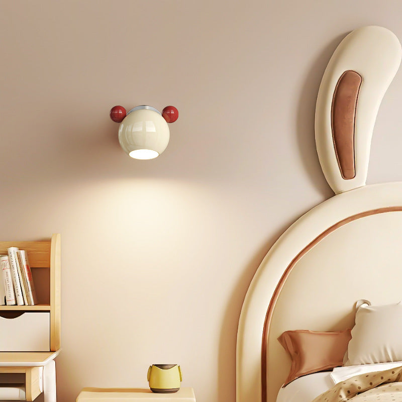 Iron Cartoon Bear Kids Wall Lamp