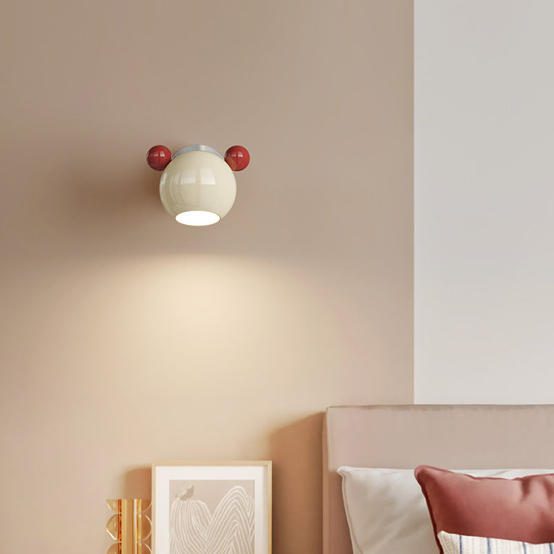 Iron Cartoon Bear Kids Wall Lamp