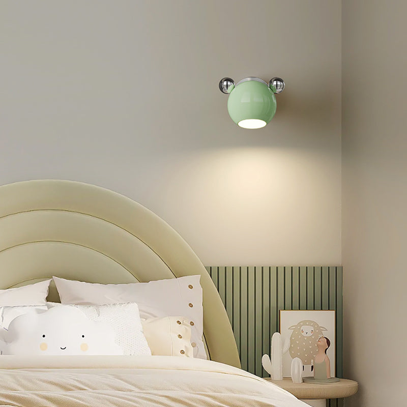 Iron Cartoon Bear Kids Wall Lamp
