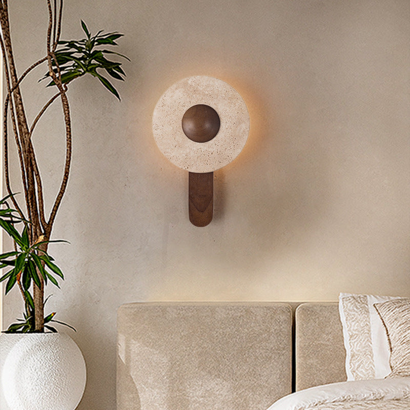 Shabby Chic Yellow Travertine Wall Lamp