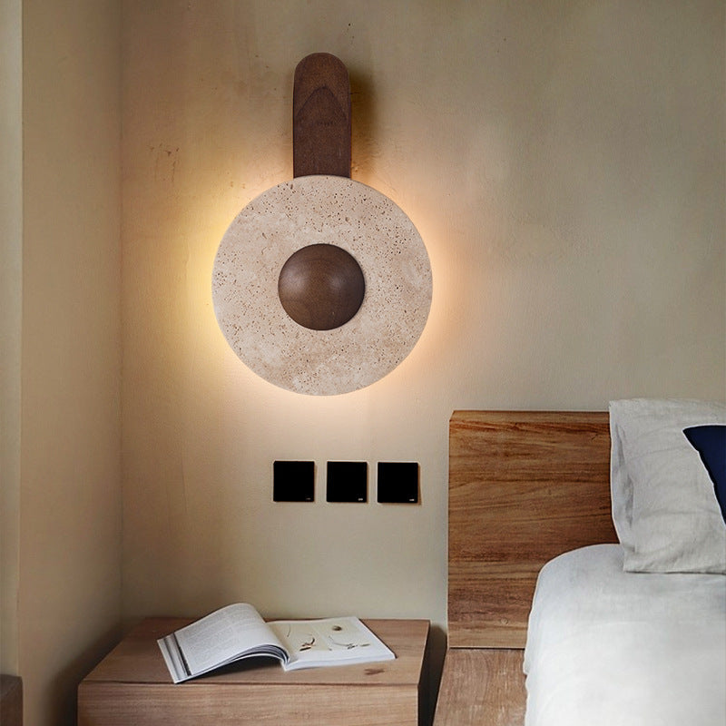 Shabby Chic Yellow Travertine Wall Lamp