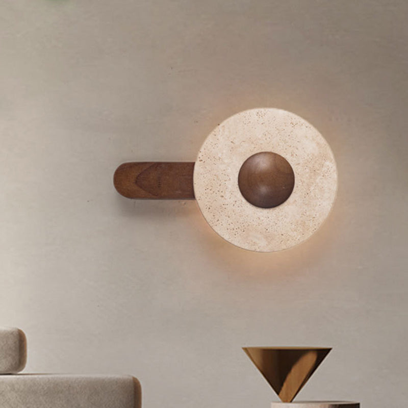 Shabby Chic Yellow Travertine Wall Lamp