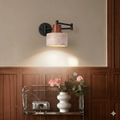 Yellow Travertine Walnut Wood Wall Lamp