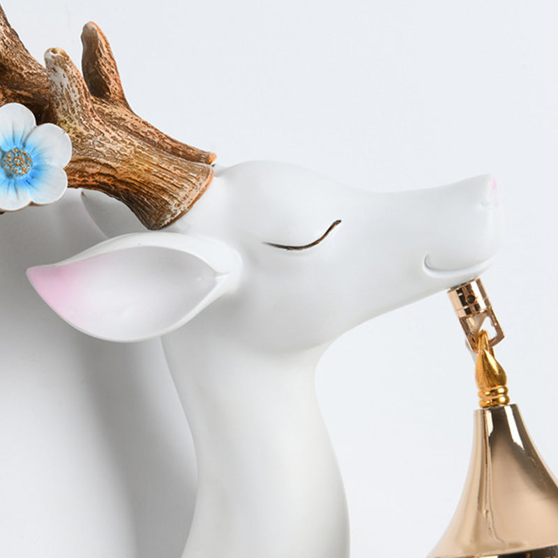 Resin Crystal Deer Head Wall Lamp