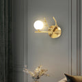 Glass Copper Deer Antler Wall Lamp