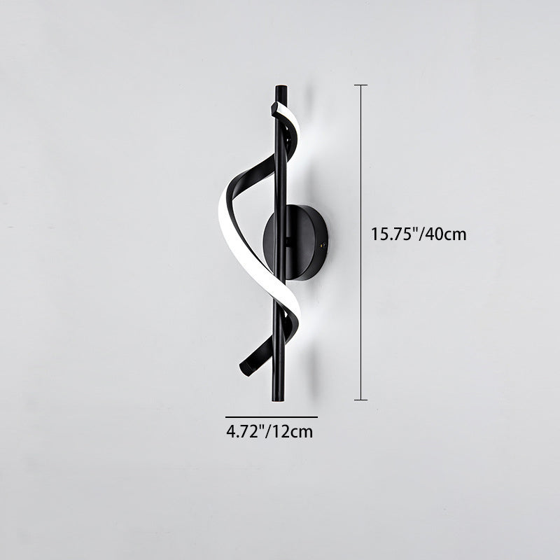 Silicone Metal Curved S-Shape Wall Lamp