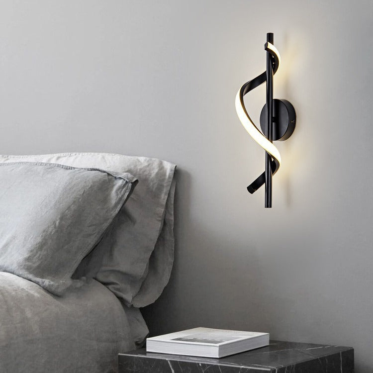 Silicone Metal Curved S-Shape Wall Lamp