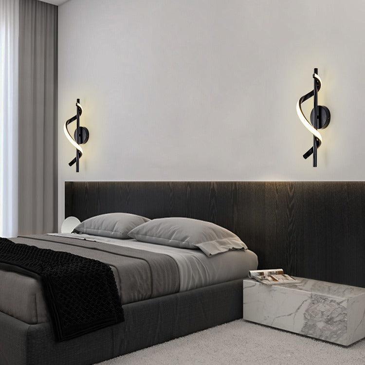 Silicone Metal Curved S-Shape Wall Lamp