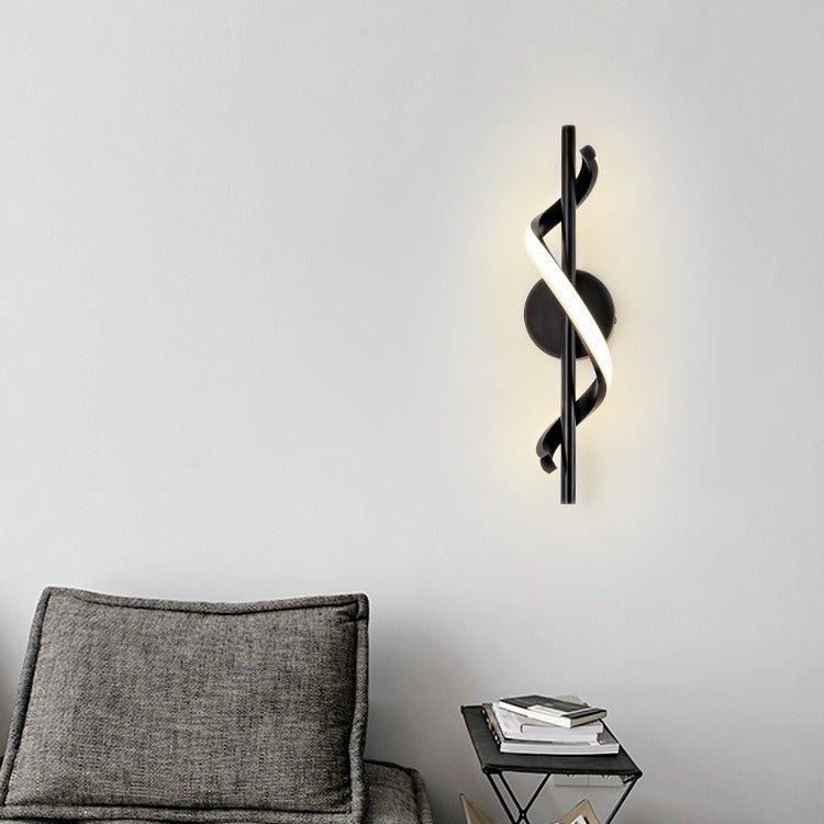 Silicone Metal Curved S-Shape Wall Lamp