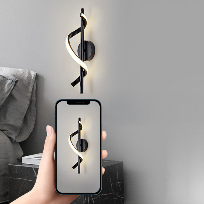 Silicone Metal Curved S-Shape Wall Lamp