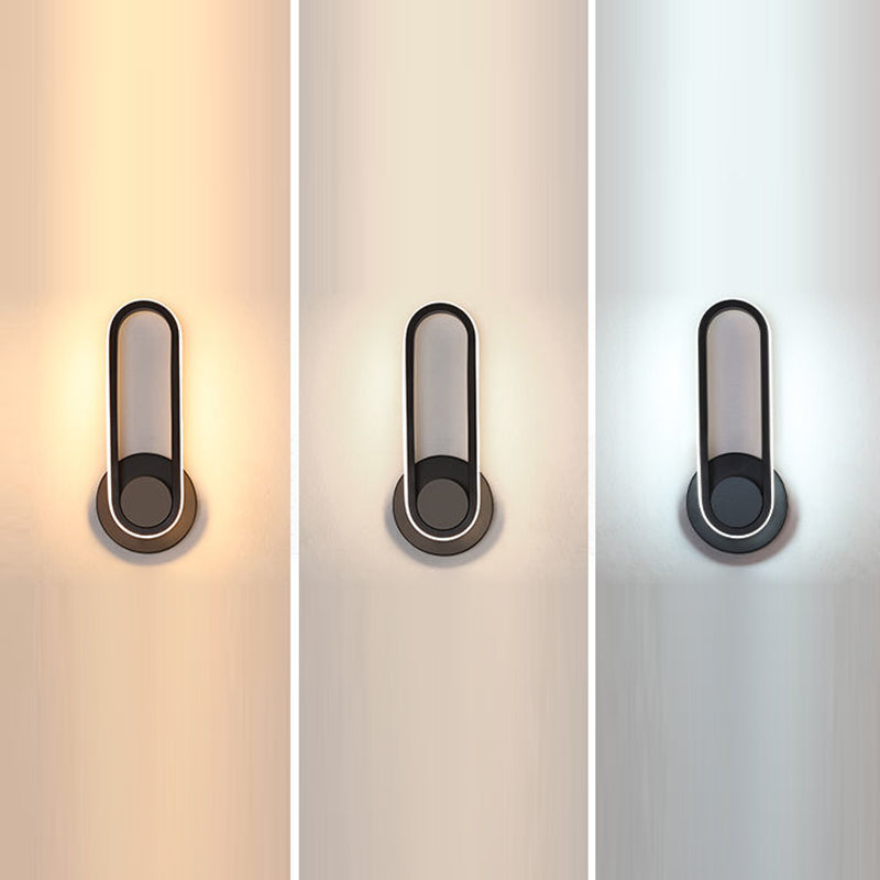 Acrylic Metal Round Oval Wall Lamp