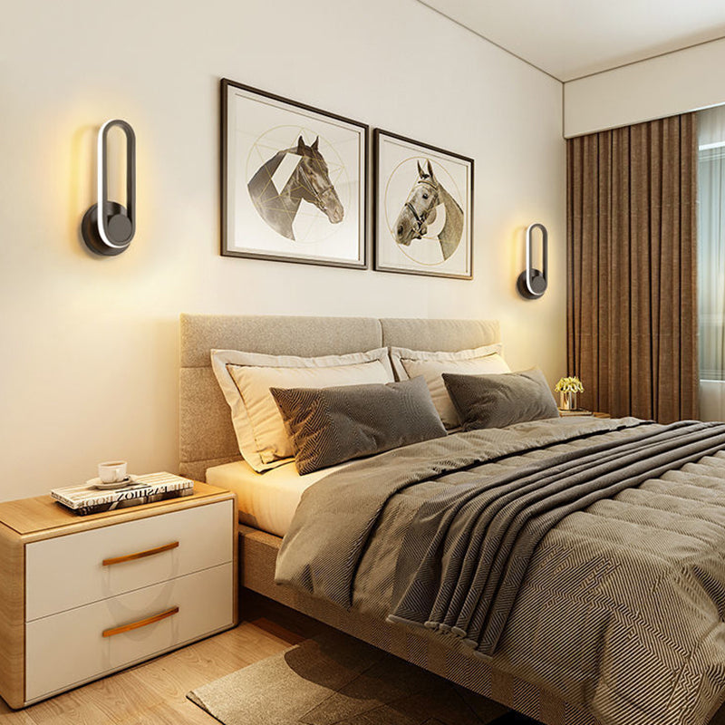 Acrylic Metal Round Oval Wall Lamp