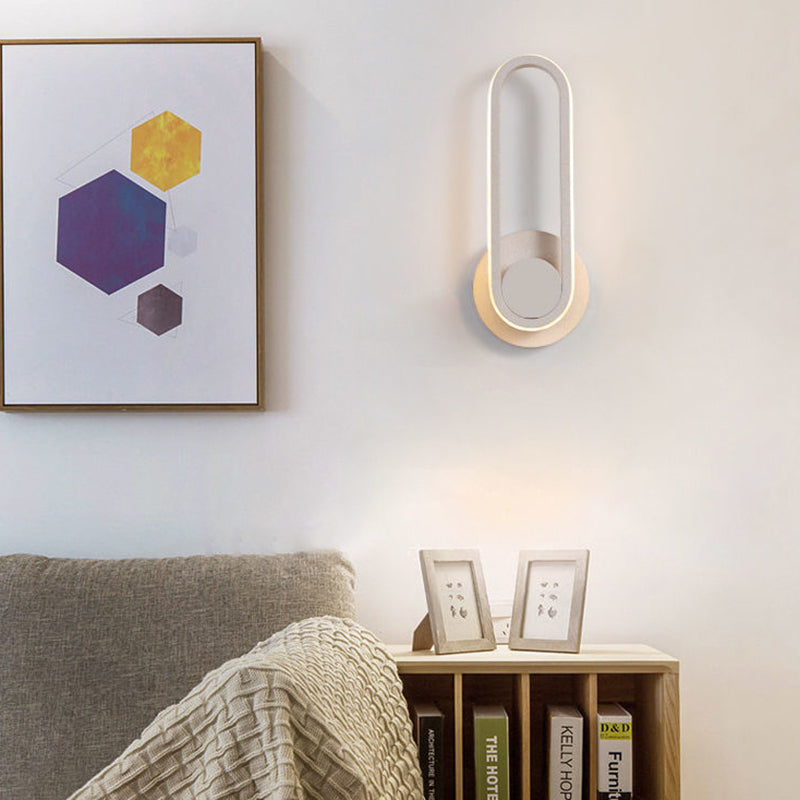 Acrylic Metal Round Oval Wall Lamp