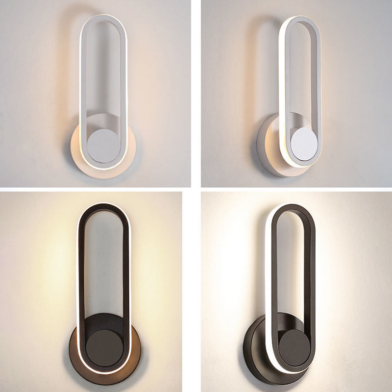 Acrylic Metal Round Oval Wall Lamp