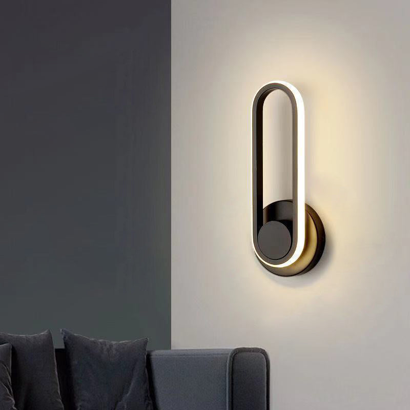Acrylic Metal Round Oval Wall Lamp