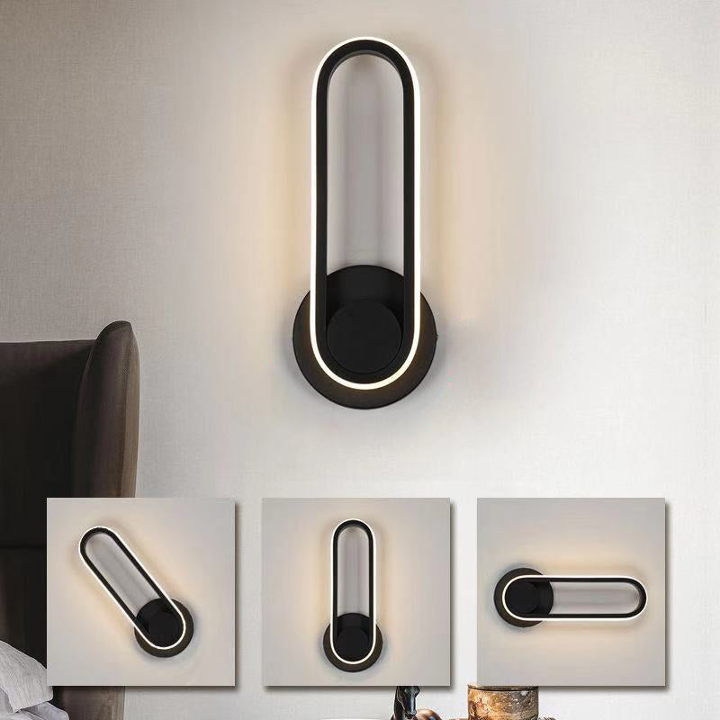 Acrylic Metal Round Oval Wall Lamp