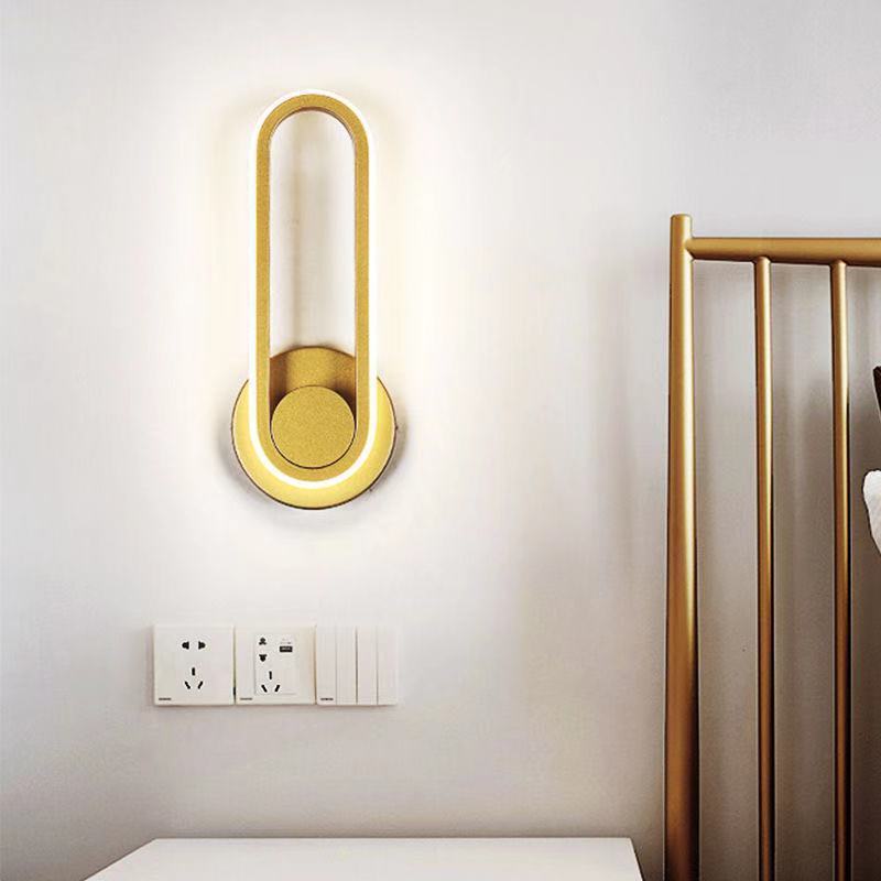 Acrylic Metal Round Oval Wall Lamp