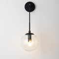 Glass Iron Globe Round Wall Lamp