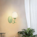 Glass Iron Flower Leaf Wall Lamp