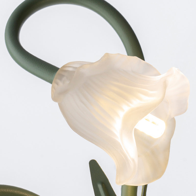 Glass Iron Round Flower 3-Light Wall Lamp