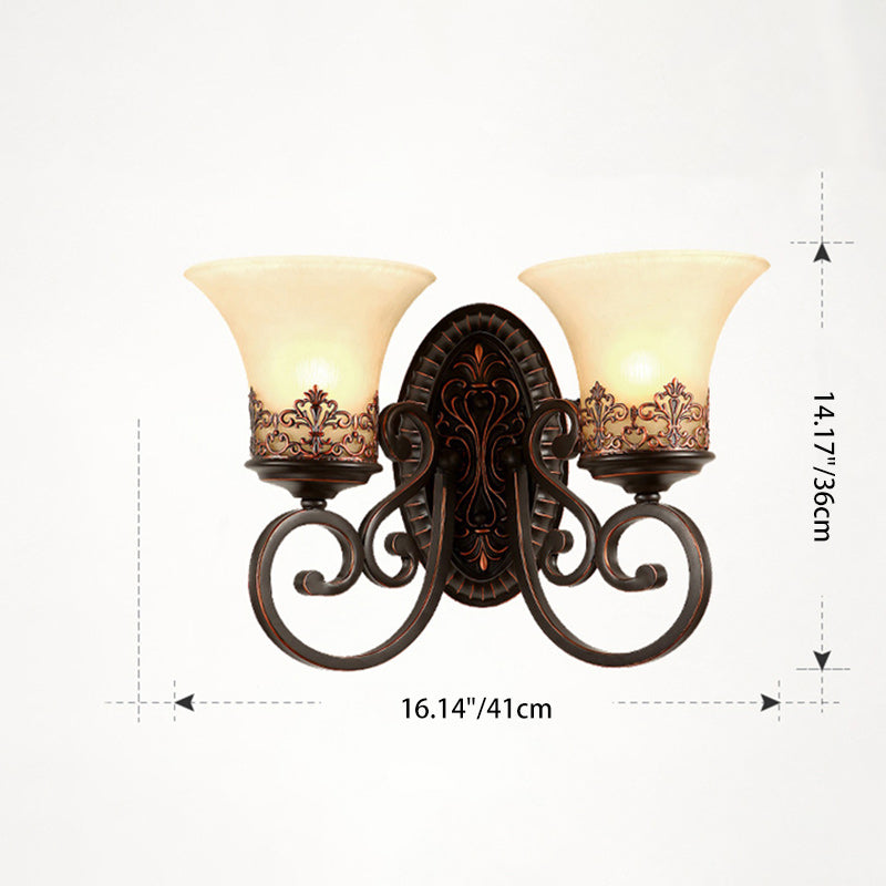 Farmhouse Glass Iron Resin Wall Lamp