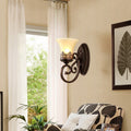 Farmhouse Glass Iron Resin Wall Lamp