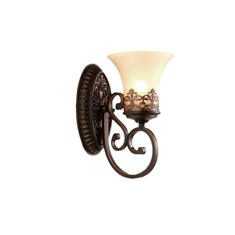 Farmhouse Glass Iron Resin Wall Lamp