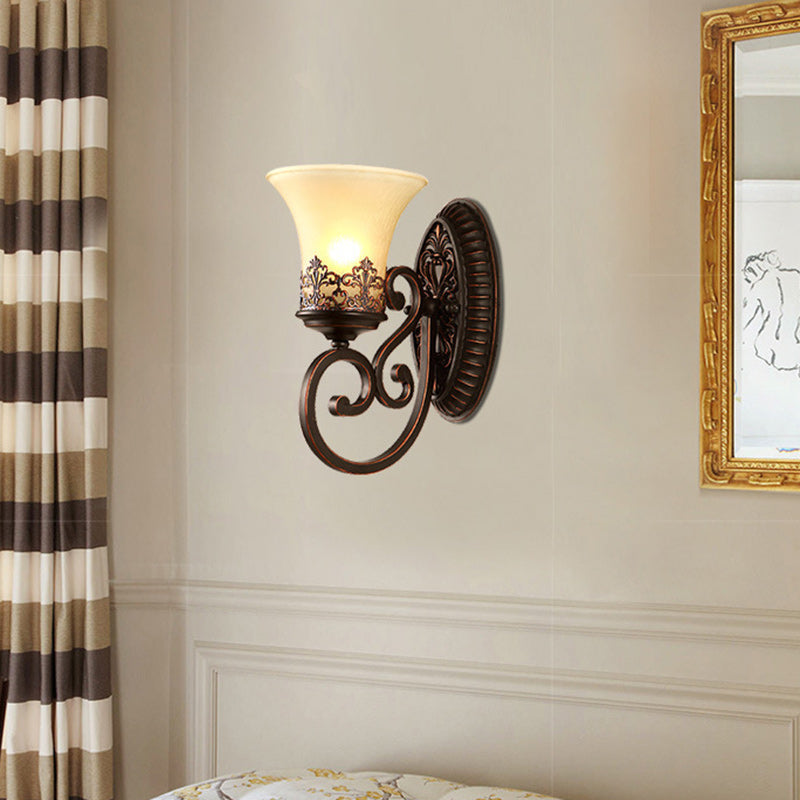 Farmhouse Glass Iron Resin Wall Lamp