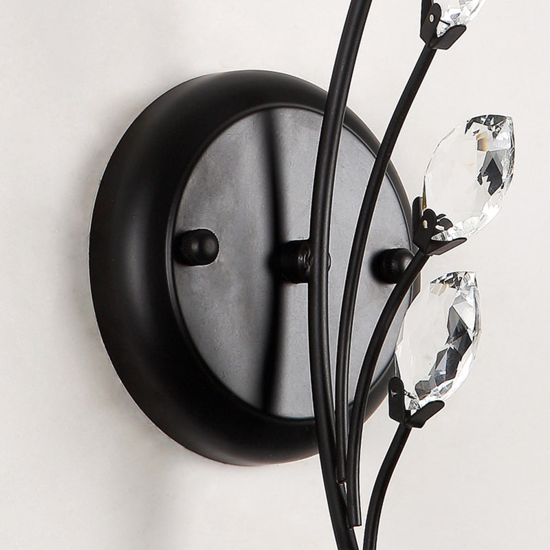 Farmhouse Glass Crystal Iron Wall Lamp