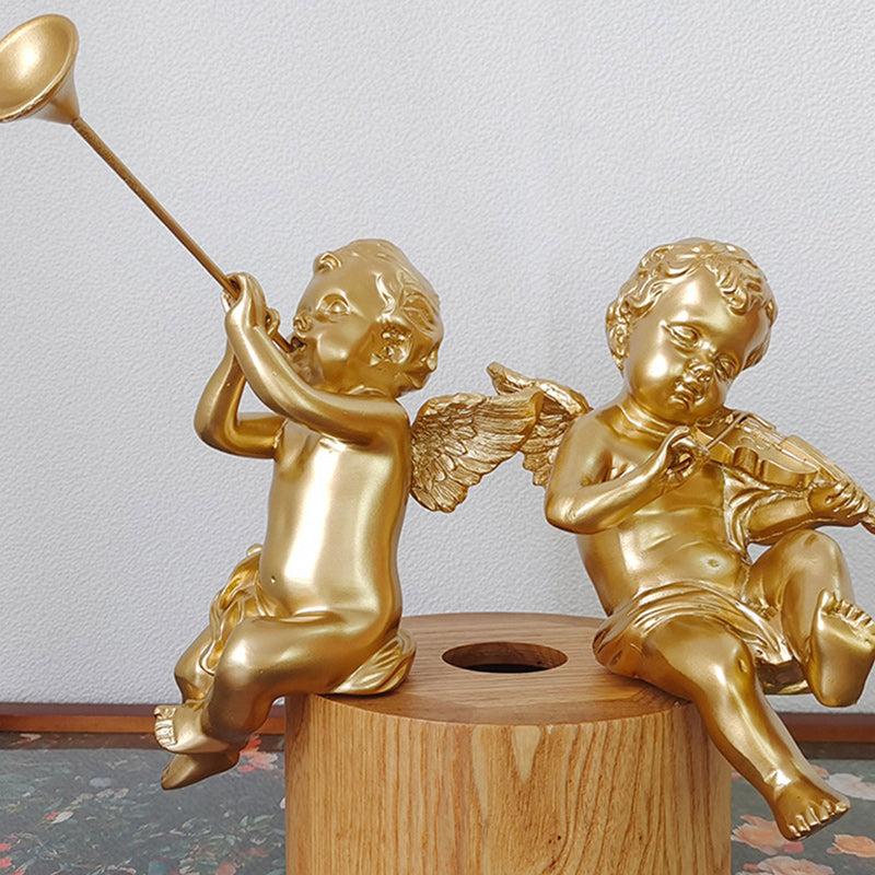 Brass Glass Resin Angel Wall Lamp